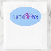 Glutenvrije jongen ovale sticker (Tas)