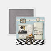 Glutenvrije keuken - Blauwgroen grote magneet (Voorkant / Achterkant)