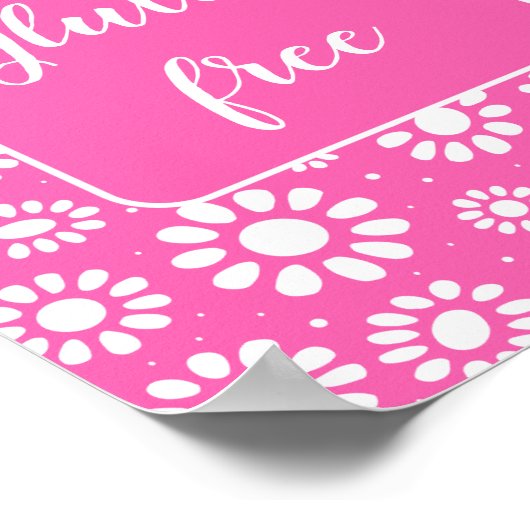 Glutenvrije roze bloem poster (Hoek)