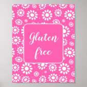 Glutenvrije roze bloem poster (Voorkant)