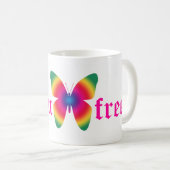 glutenvrije vlinder (meerkleurige) grote mok (Voorkant rechts)