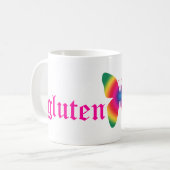 glutenvrije vlinder (meerkleurige) grote mok (Voorkant links)