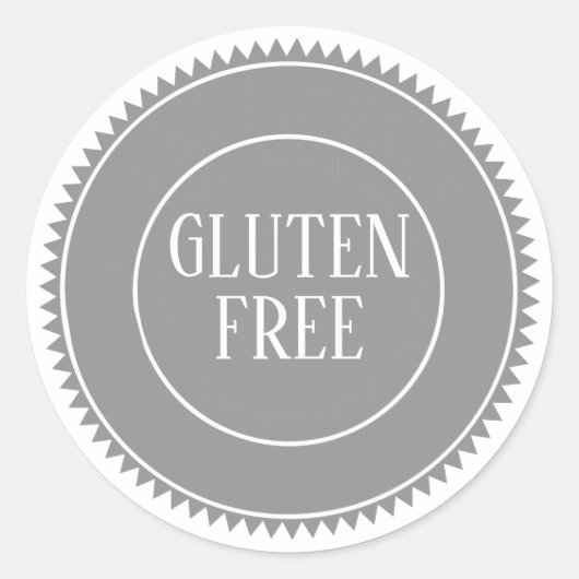 Glutenvrije voedselallergie veilig grijs ronde sticker (Voorkant)