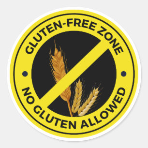 Glutenvrije zone - geen gluten toegestaan Klassiek Ronde Sticker