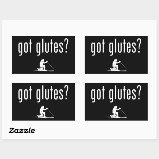 Glutes Telemark Skiing Rechthoekige Sticker (Vel)