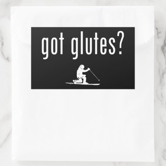 Glutes Telemark Skiing Rechthoekige Sticker (Tas)