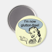 Glutton, vrij van humoristische eetgewoonten magneet (Voorkant / Achterkant)