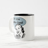 Glutton, vrij van humoristische eetgewoonten tweekleurige koffiemok (Voorkant links)