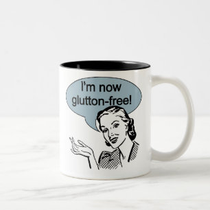 Glutton, vrij van humoristische eetgewoonten tweekleurige koffiemok