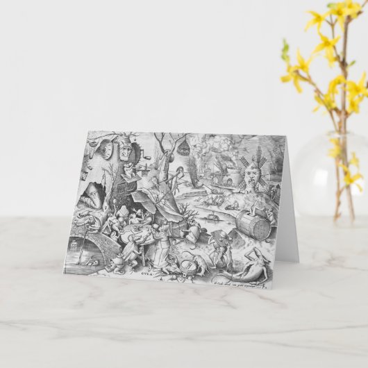 Gluttonie (Gula), de zeven hoofdzonden Kaart (Gele Bloem)