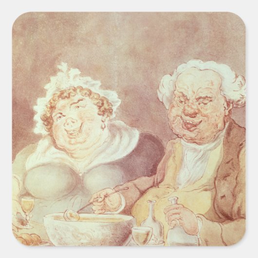 Gluttons, c.1800-05 vierkante sticker (Voorkant)