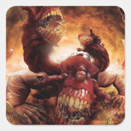 Gluttony in Inferno - afbeelding als Cerberus Vierkante Sticker