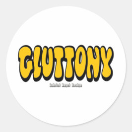 Gluttony Thick Logo Ronde Sticker