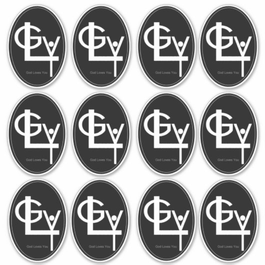 GLY - God Loves You - vinyl stickers (Voorkant)