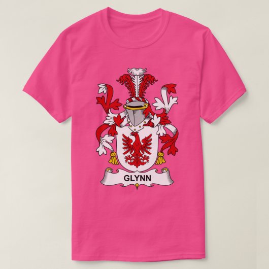 Glynn Coat of Arms Family Crest T-shirt (Design voorkant)