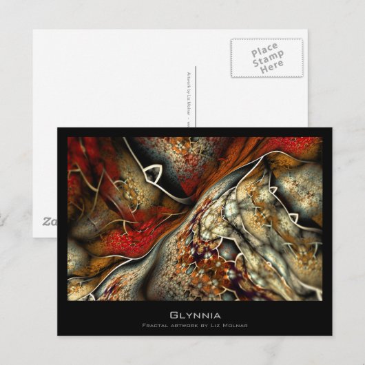 Glynnia Abstracte Fractal Artist Card Briefkaart (Voorkant / Achterkant)