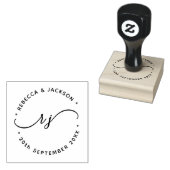 Glyph Script Couple Name initial Save the date Rubberstempel (Gestempeld)