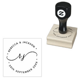 Glyph Script Couple Name initial Save the date Rubberstempel