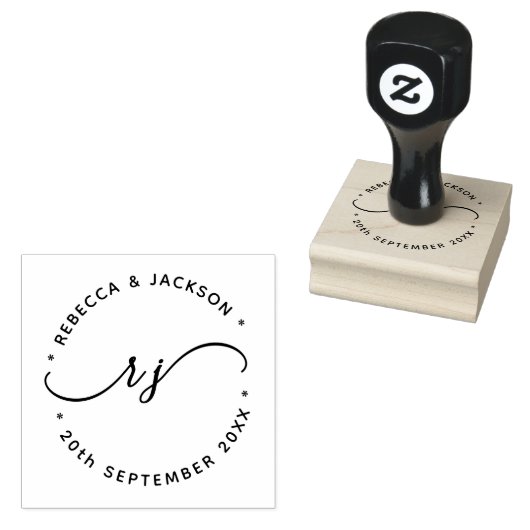 Glyph Script Koppel Naam initiële Bewaar de datum Rubberstempel (Gestempeld)