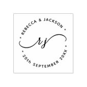 Glyph Script Koppel Naam initiële Bewaar de datum Rubberstempel (Afrduk)