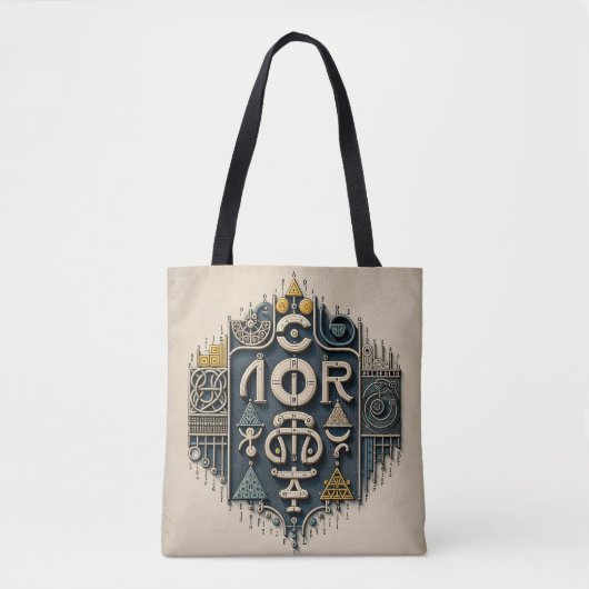 Glyphic Nexus Tote Bag (Voorkant)