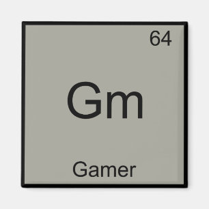 Gm - Gamer Grappig Chemie Element Symbool T-Shirt Magneet