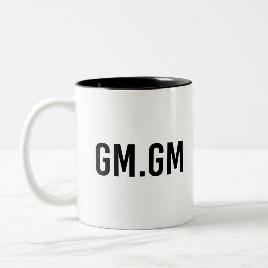 GM GM - NFT Black Tweekleurige Koffiemok (Links)