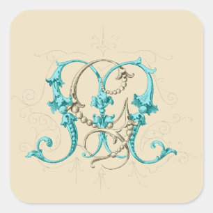 GM MG Monogram Vierkante Sticker