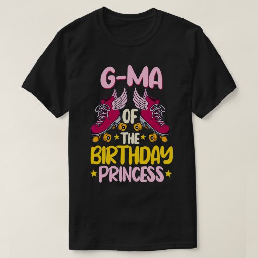 GMa van de Birthday Princess Roller Schaatsen Part T-shirt (Design voorkant)