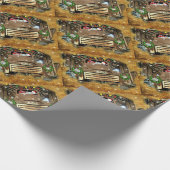  GMC Truck die de Snowman kerstrun voorstelt Cadeaupapier (Hoek)