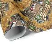  GMC Truck die de Snowman kerstrun voorstelt Cadeaupapier (Rol Hoek)