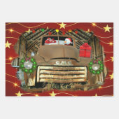  GMC Truck die de Snowman kerstrun voorstelt Inpakpapier Vel (Voorkant 3)