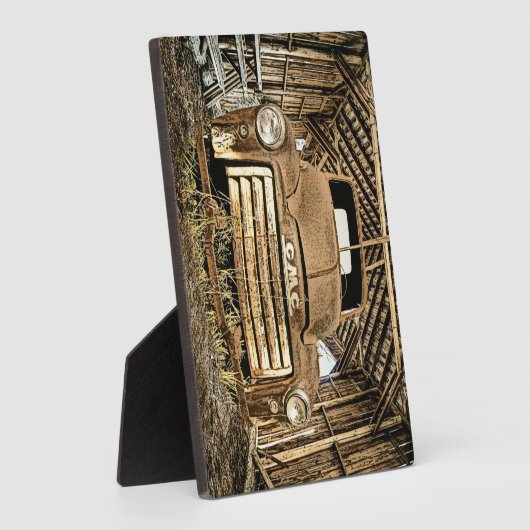  GMC-vrachtwagen in de Rustic Barn 1949-55 Fotoplaat (Zijkant)