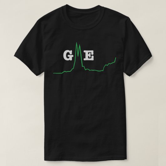 GME Chart Green Squeeze Diamond Hands to Moon T-shirt (Design voorkant)