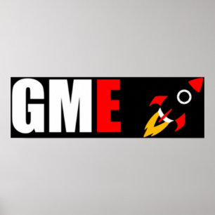 GME gamestop naar de moon Rocket Emoji Poster
