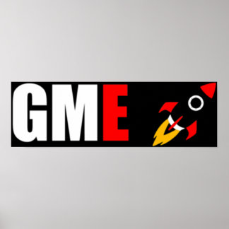 GME gamestop naar de moon Rocket Emoji Poster