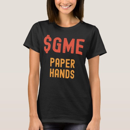 GME Stonk PAPER HANDS T-shirt (Voorkant)