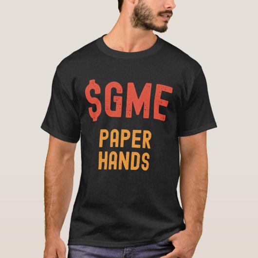 GME Stonk PAPER HANDS T-shirt (Voorkant)