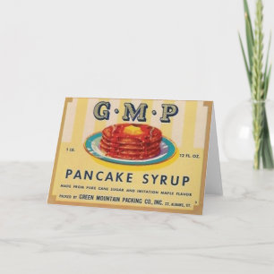 gmp het etiketwenskaart van de pannekoekstroop kaart