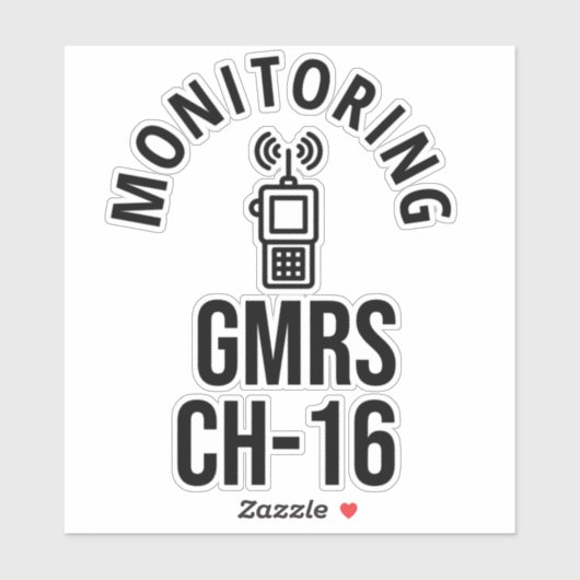GMRS. Channel 16 Sticker (Vel)