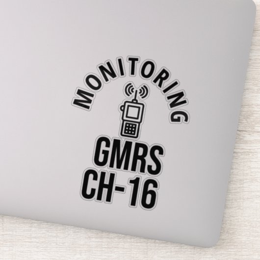 GMRS. Channel 16 Sticker (Detail)