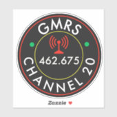 GMRS. Channel 20 Sticker (Vel)