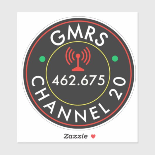 GMRS. Channel 20 Sticker (Vel)