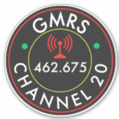 GMRS. Channel 20 Sticker (Voorkant)