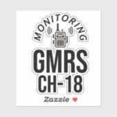 GMRS-kanaal bewaken 18 Sticker (Vel)