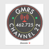 GMRS Radio Kanaal 22 Sticker (Vel)