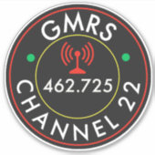 GMRS Radio Kanaal 22 Sticker (Voorkant)