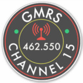 GMRS-radiokanaal 15 Sticker (Voorkant)