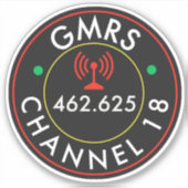 GMRS-radiokanaal 18 Sticker (Voorkant)