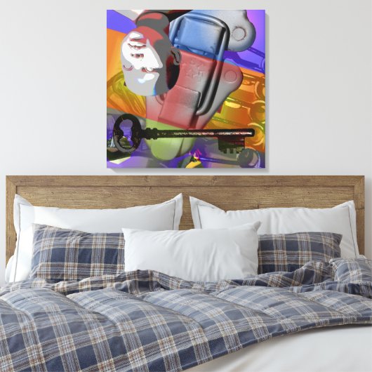 GMT 24 H Project Doll Key gradiënt kleuren Lijst S Canvas Afdruk (Insitu (Slaapkamer))